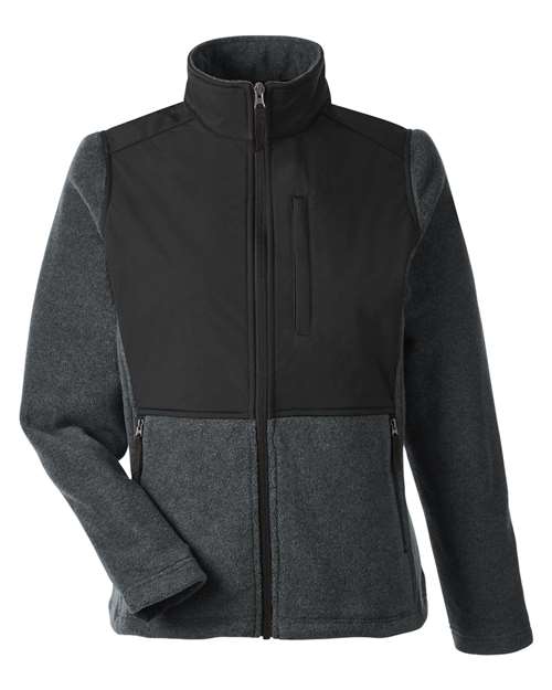 Load image into Gallery viewer, CORE365 CE890W Women's Journey Summit Hybrid Full-Zip - Heather Charcoal/ Black
