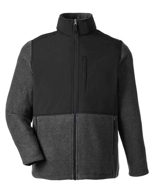 Load image into Gallery viewer, CORE365 CE890 Men's Journey Summit Hybrid Full-Zip - Heather Charcoal/ Black
