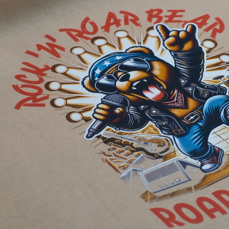 Load image into Gallery viewer, DTF Transfers of a beige sweatshirt featuring Rock'n Beer graphic design.
