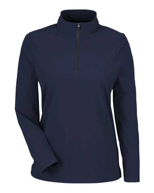 Devon & Jones DG410W Women's CrownLux Performance® Windsor Welded Quarter-Zip Pullover - Navy
