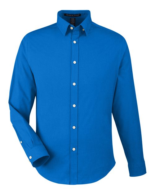 Devon & Jones DG505 Men's CrownLux Performance® Spencer Poplin Dress Shirt - French Blue Melange