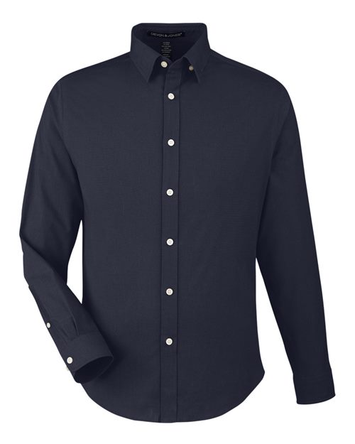 Devon & Jones DG505 Men's CrownLux Performance® Spencer Poplin Dress Shirt - Navy Melange