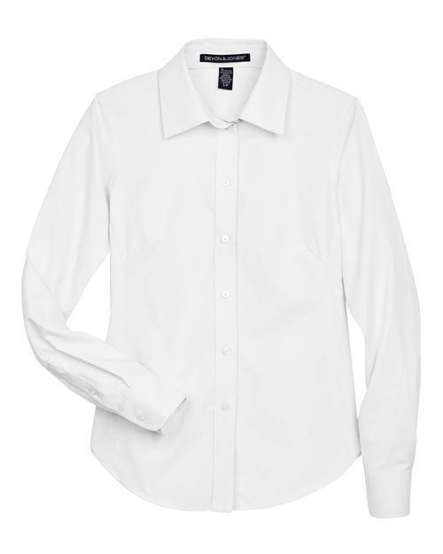 Devon & Jones D630W Women's Crown Collection® Oxford Woven Dress Shirt - White