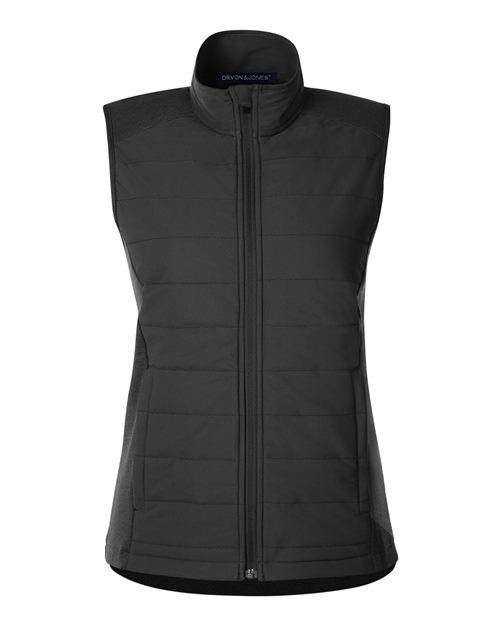 Load image into Gallery viewer, Devon &amp; Jones DG706W Women's New Classics® Charleston Hybrid Vest - Black/ Melange Black

