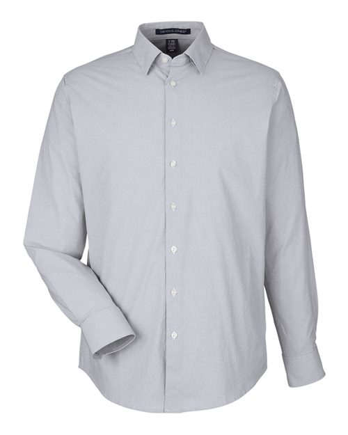 Devon & Jones DG537 Men's CrownLux Performance® Microstripe Dress Shirt - Graphite/ White
