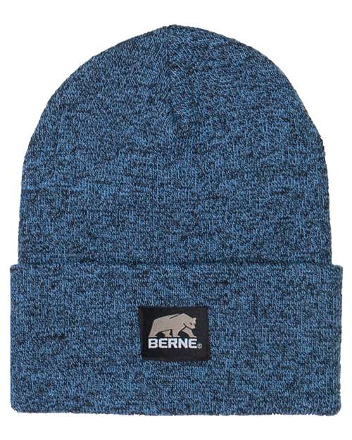 Load image into Gallery viewer, Berne Apparel H150 Heritage Knit Cuff Beanie - Blue/ Black
