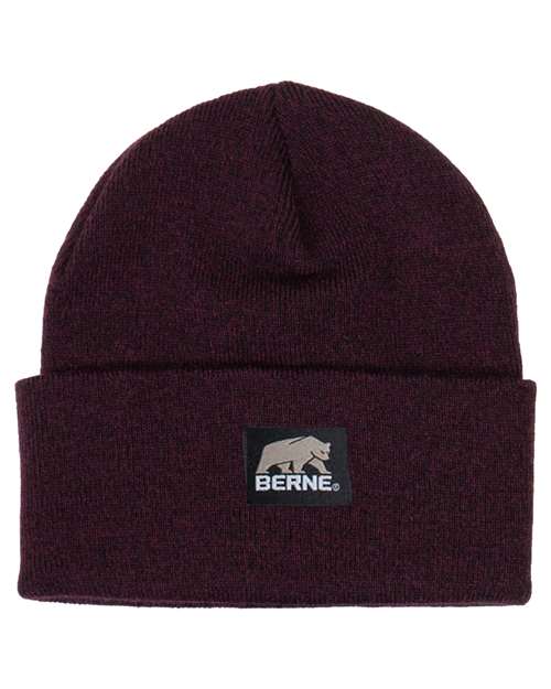 Load image into Gallery viewer, Berne Apparel H150 Heritage Knit Cuff Beanie - Maroon/ Black
