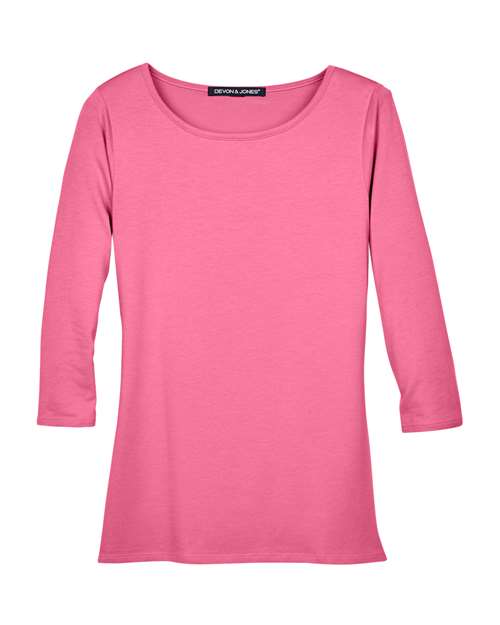 Devon & Jones DP192W Women's Perfect Fit™ Ballet Bracelet-Length Knit Top - Charity Pink