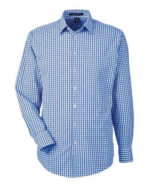 Devon & Jones DG536 Men's CrownLux Performance® Gingham Dress Shirt - French Blue/ White
