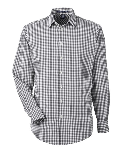 Devon & Jones DG536 Men's CrownLux Performance® Gingham Dress Shirt - Graphite/ White