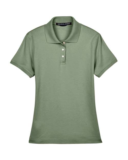 Devon & Jones D140SW Women's Perfect Pima Interlock Polo - Dill