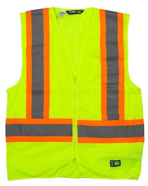 Berne Apparel HVV046 Men's Hi-Vis Class 2 Multi-Color Vest - Yellow