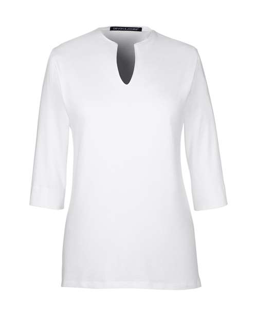Devon & Jones DP188W Women's Perfect Fit™ Tailored Open Neckline Top - White