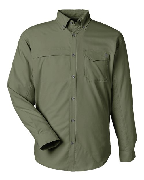 HUK H150172 Men's Tide Point Pocket Fishing Shirt - Moss