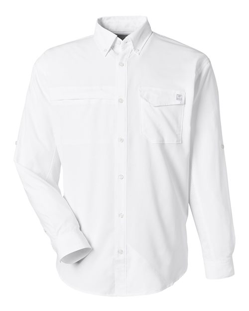 HUK H150172 Men's Tide Point Pocket Fishing Shirt - White