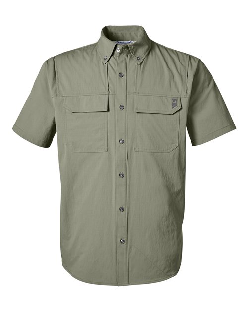 HUK H150183 Men's Creekbed Short Sleeve Shirt - Moss