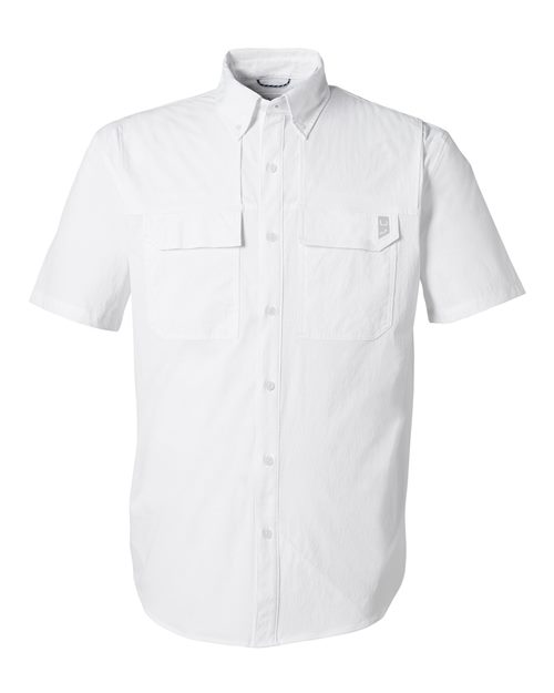 HUK H150183 Men's Creekbed Short Sleeve Shirt - White