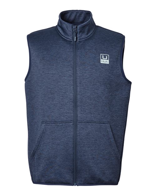 HUK H130099 Men's Coldfront+ Vest - Naval Academy Heather