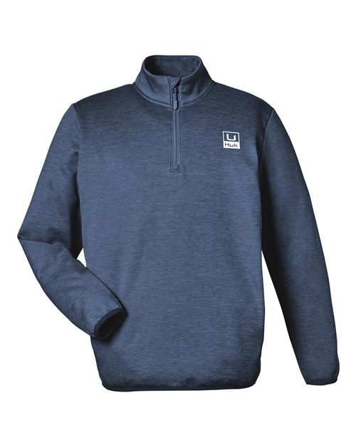 Load image into Gallery viewer, HUK H130098 Men's Coldfront+ Quarter-Zip Pullover - Naval Academy Heather
