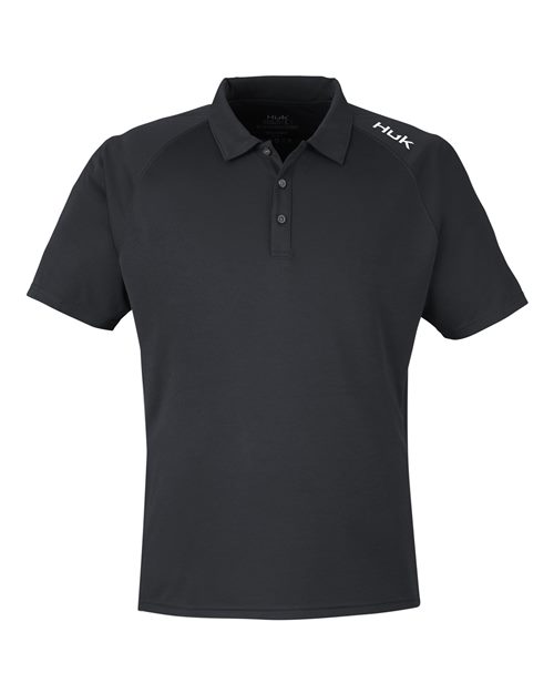 HUK H12L005 Men's LoPro Solid Performance Polo - Black
