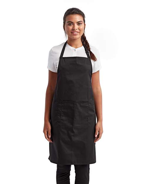 Artisan Collection by Reprime RP154 Recycled Pocket Bib Apron - Black