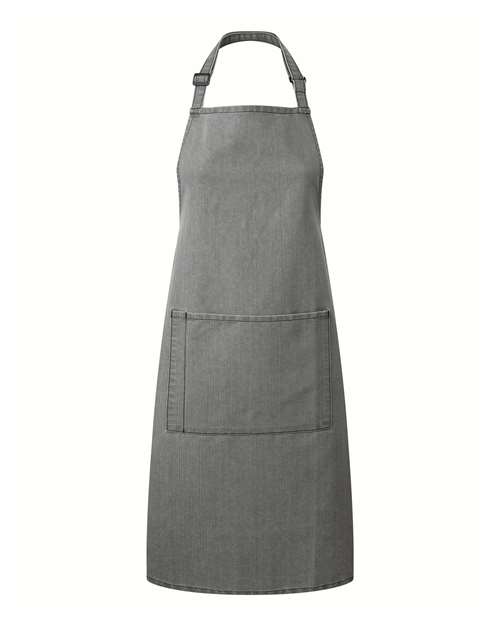 Artisan Collection by Reprime RP154 Recycled Pocket Bib Apron - Grey Denim