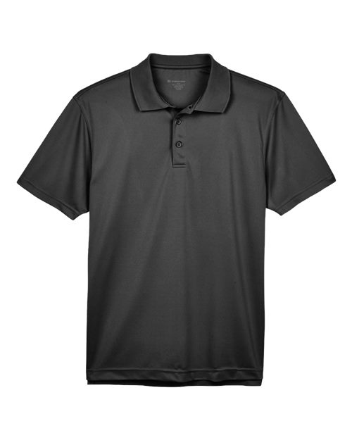 Harriton M315 Men's Polyester Jersey Polo - Black