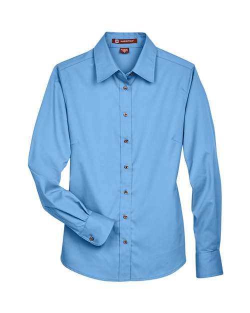 Harriton M500W Women's Easy Blend™ Twill Dress Shirt with Stain-Release - Light College Blue