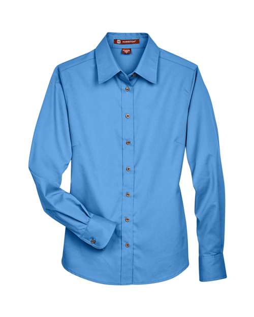 Harriton M500W Women's Easy Blend™ Twill Dress Shirt with Stain-Release - Nautical Blue