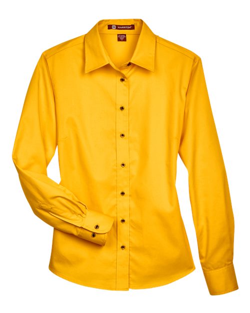 Load image into Gallery viewer, Harriton M500W Women's Easy Blend™ Twill Dress Shirt with Stain-Release - Sunray Yellow
