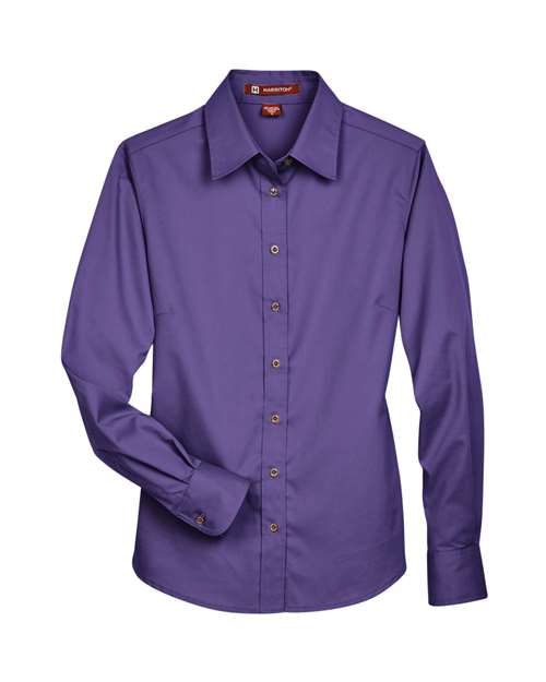 Harriton M500W Women's Easy Blend™ Twill Dress Shirt with Stain-Release - Team Purple