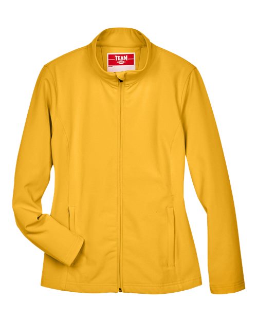 Load image into Gallery viewer, Team 365 TT80W Women's Leader Soft Shell Jacket - Sport Athletic Gold

