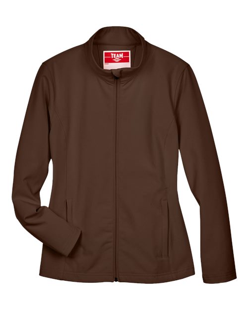 Team 365 TT80W Women's Leader Soft Shell Jacket - Sport Dark Brown