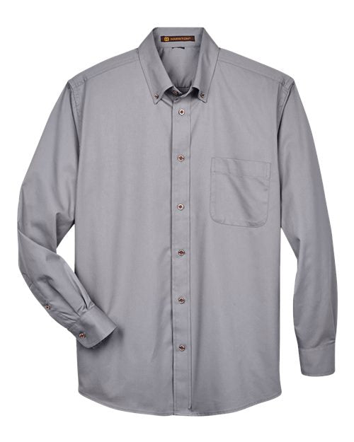 Harriton M500 Men's Easy Blend™ Twill Shirt - Dark Grey