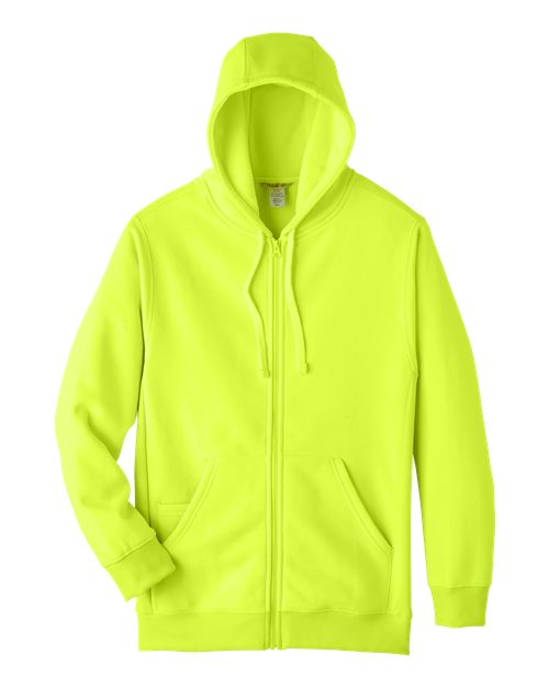 Load image into Gallery viewer, Team 365 TT95 Unisex Zone HydroSport™ Heavyweight Full-Zip Hooded Sweatshirt - Safety Yellow
