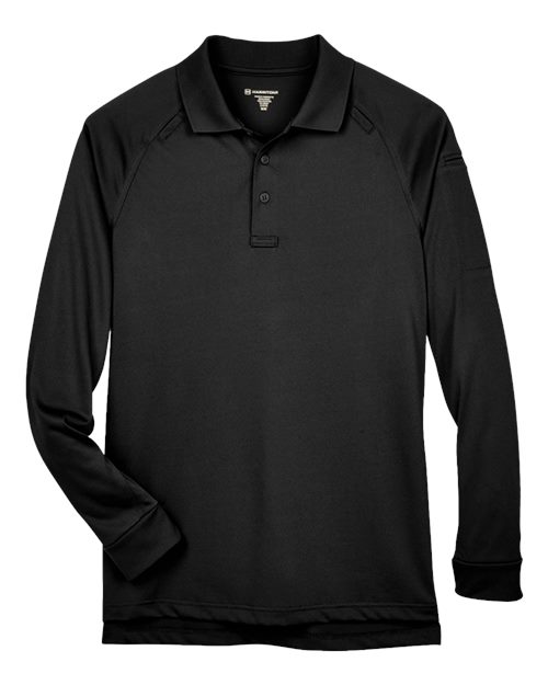 Load image into Gallery viewer, Harriton M211L Men's Advantage Long Sleeve Tactical Polo - Black
