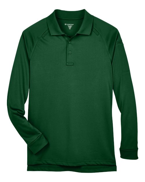Load image into Gallery viewer, Harriton M211L Men's Advantage Long Sleeve Tactical Polo - Dark Green
