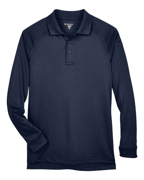 Harriton M211L Men's Advantage Long Sleeve Tactical Polo - Dark Navy
