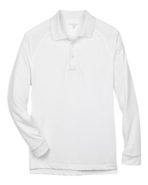 Load image into Gallery viewer, Harriton M211L Men's Advantage Long Sleeve Tactical Polo - White
