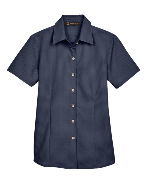 Load image into Gallery viewer, Harriton M560W Women's Barbados Textured Camp Shirt - Navy
