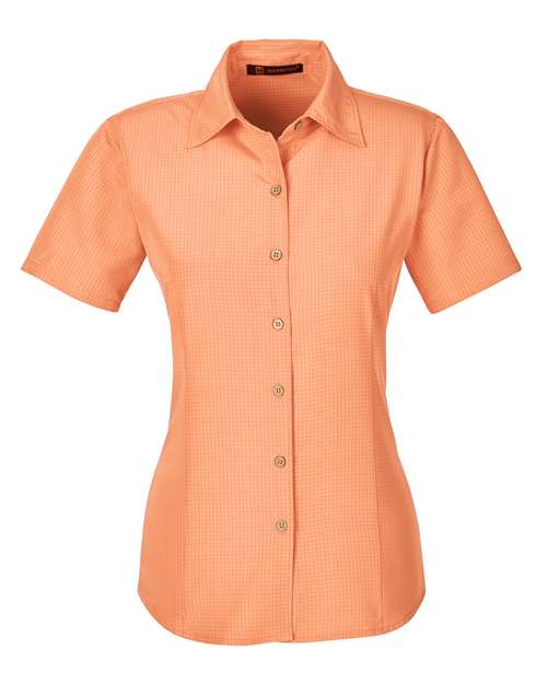 Load image into Gallery viewer, Harriton M560W Women's Barbados Textured Camp Shirt - Nectarine
