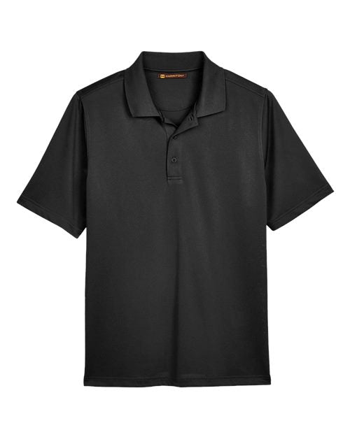 Harriton M348 Men's Advantage Snag Protection Plus Polo - Black