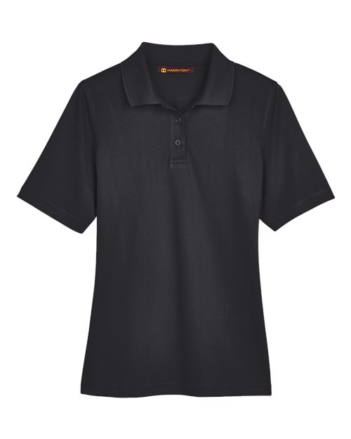 Load image into Gallery viewer, Harriton M348W Women's Advantage Snag Protection Plus Polo - Black
