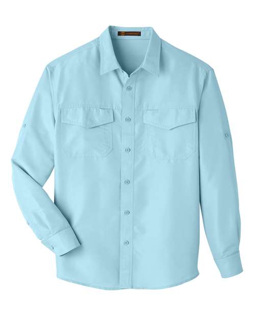 Harriton M580L Men's Key West Performance Staff Shirt - Cloud Blue