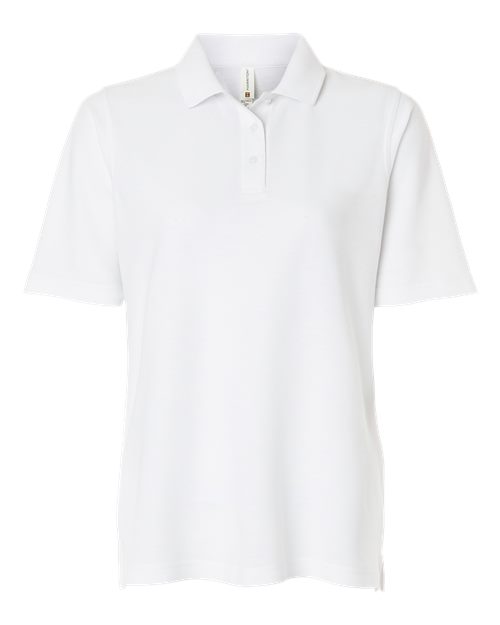 Harriton M105W Women's Maverick CVC Pique Polo - White