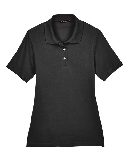 Harriton M265W Women's Easy Blend Polo - Black