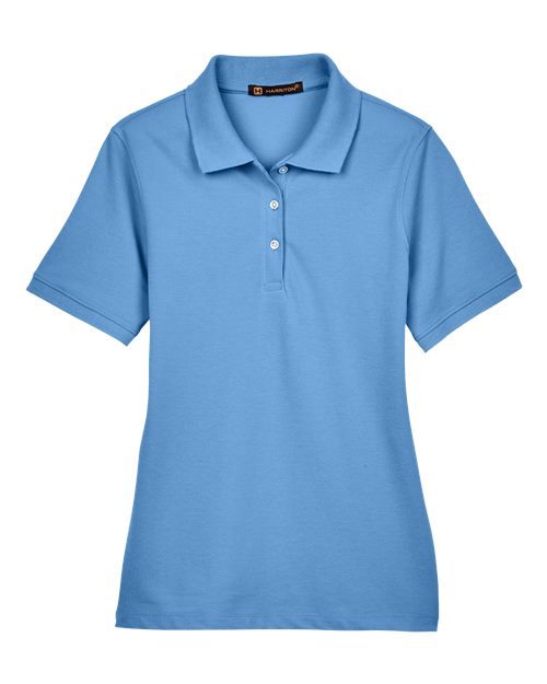 Load image into Gallery viewer, Harriton M265W Women's Easy Blend Polo - Light College Blue
