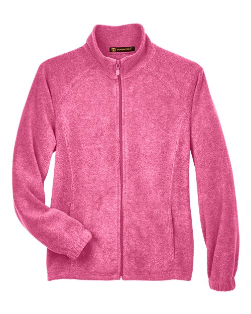 Harriton M990W Women's Full-Zip Fleece - Charity Pink