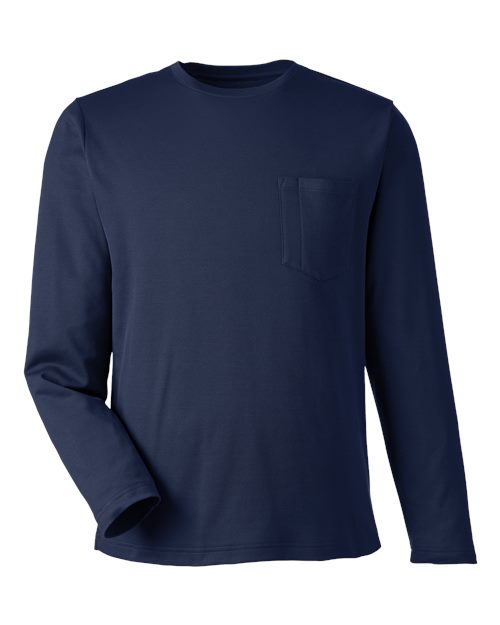 Harriton M118L Unisex Charge Snag and Soil Protect Long Sleeve T-Shirt - Dark Navy