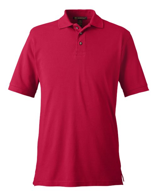 Harriton M200 Men's Pique Polo - Red